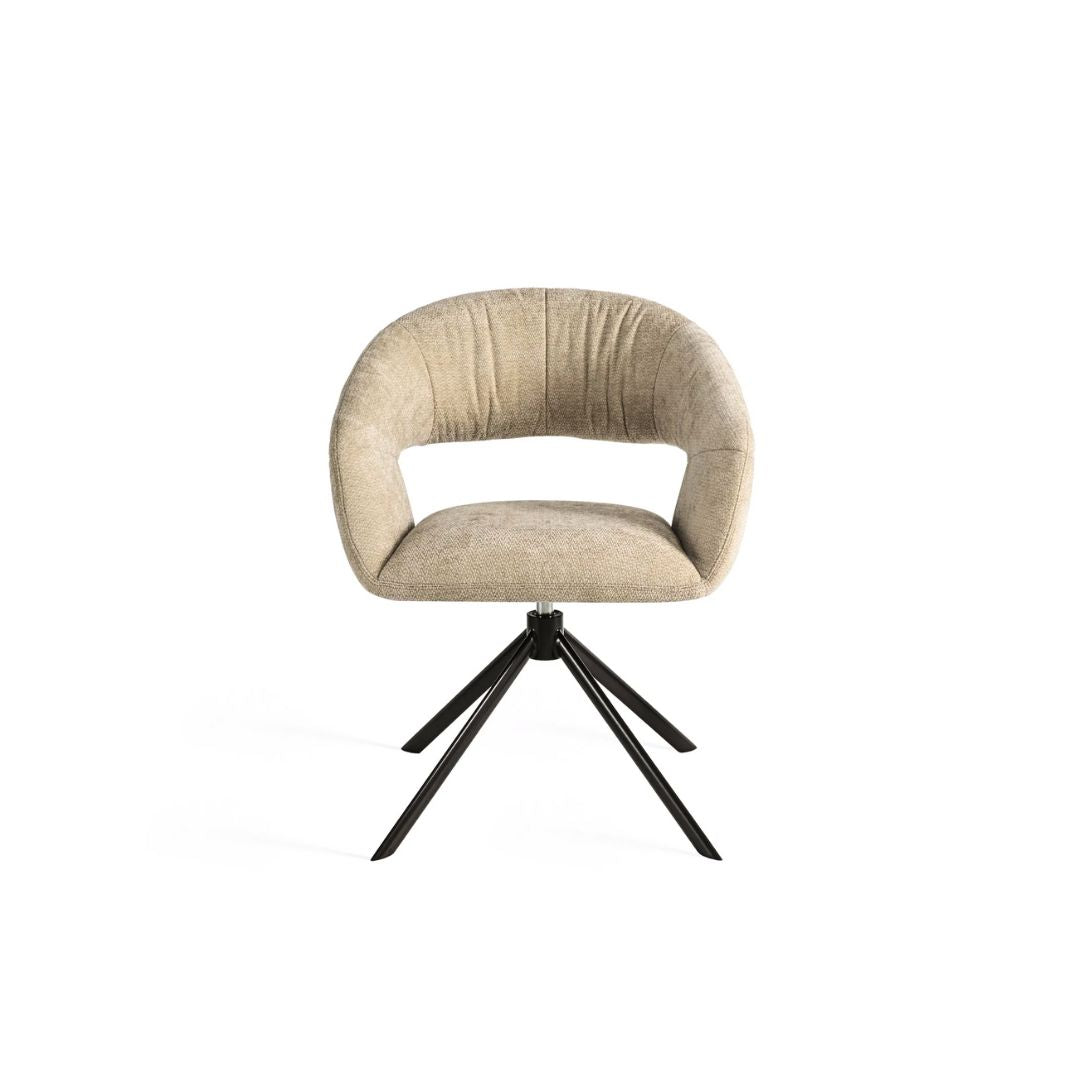 Близък план на седалката на стол Y-050 Beige, подчертаващ меката тапицерия и неутралния бежов тон.