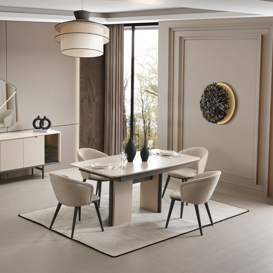 Трапезна маса Stella с механизъм за разтягане – общ изглед.