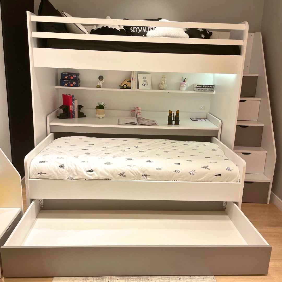 Горно легло за двуетажно детско легло Neo Grey (90х200см) | Almila