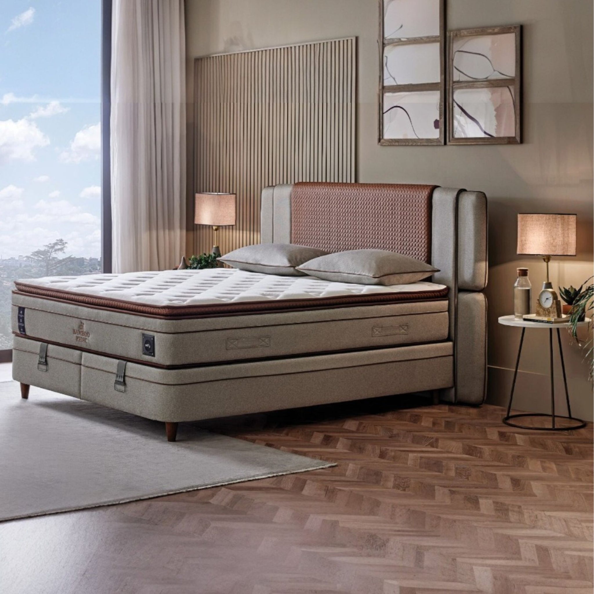 Легло Bamboo Pedic с включен матрак Puffy – интериор с естествена светлина