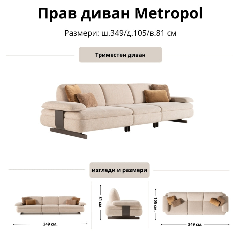 Прав диван Metropol