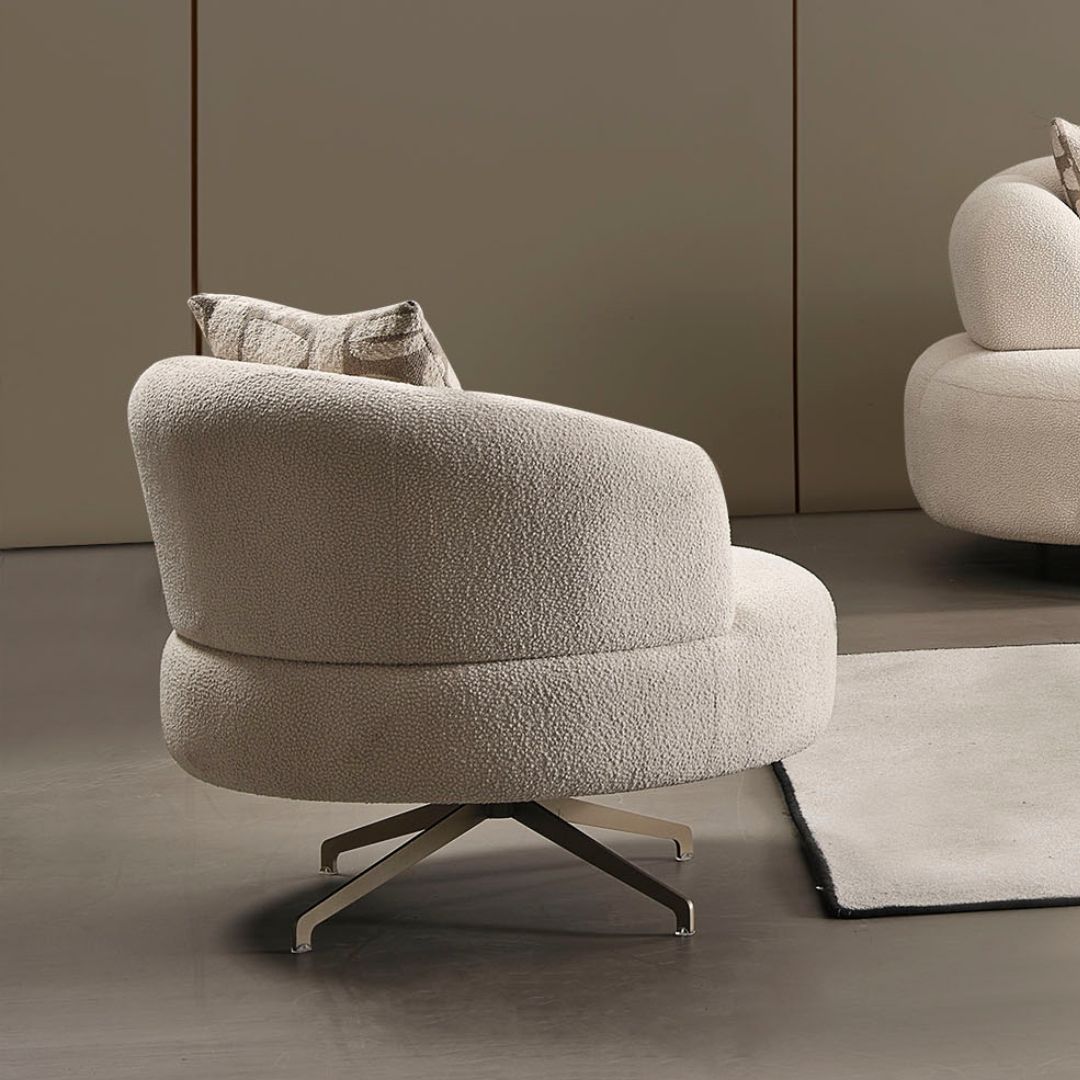 Кресло Vega – перспектива три четвърти с плавни ръбове.