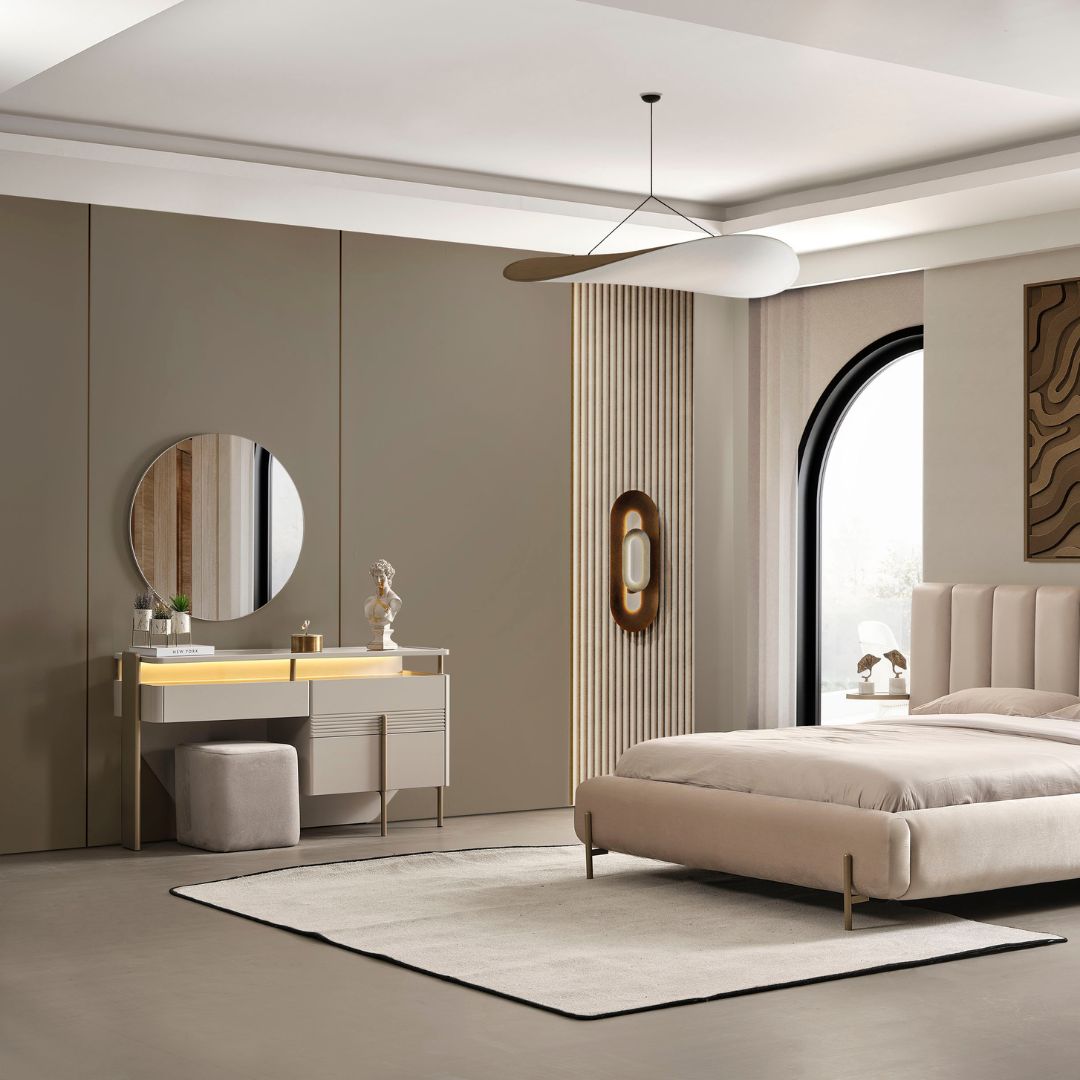 Тоалетка Vega – близък план на плота и рамката на огледалото.