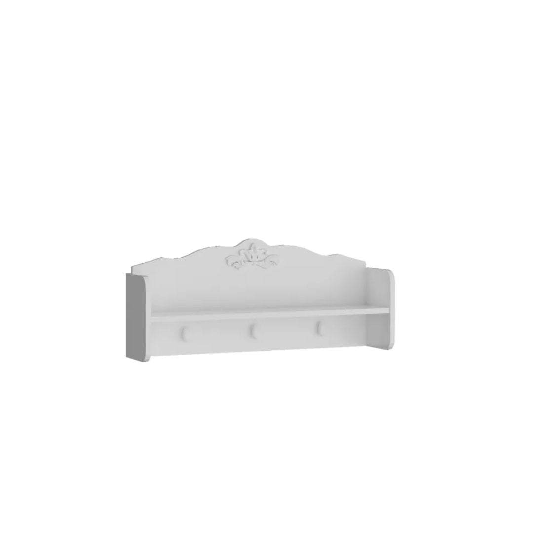 Детски рафт за стена Lora Baby – бял аксесоар над скрин