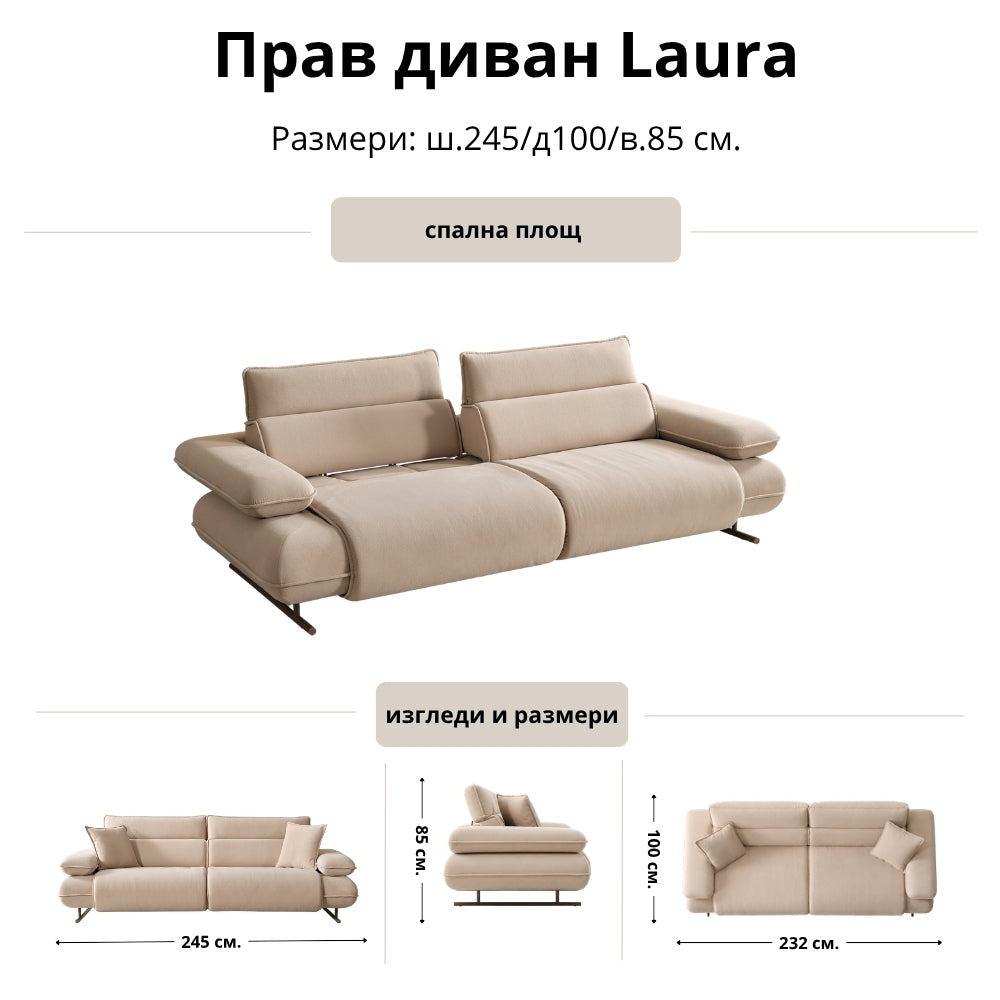 Прав диван Laura