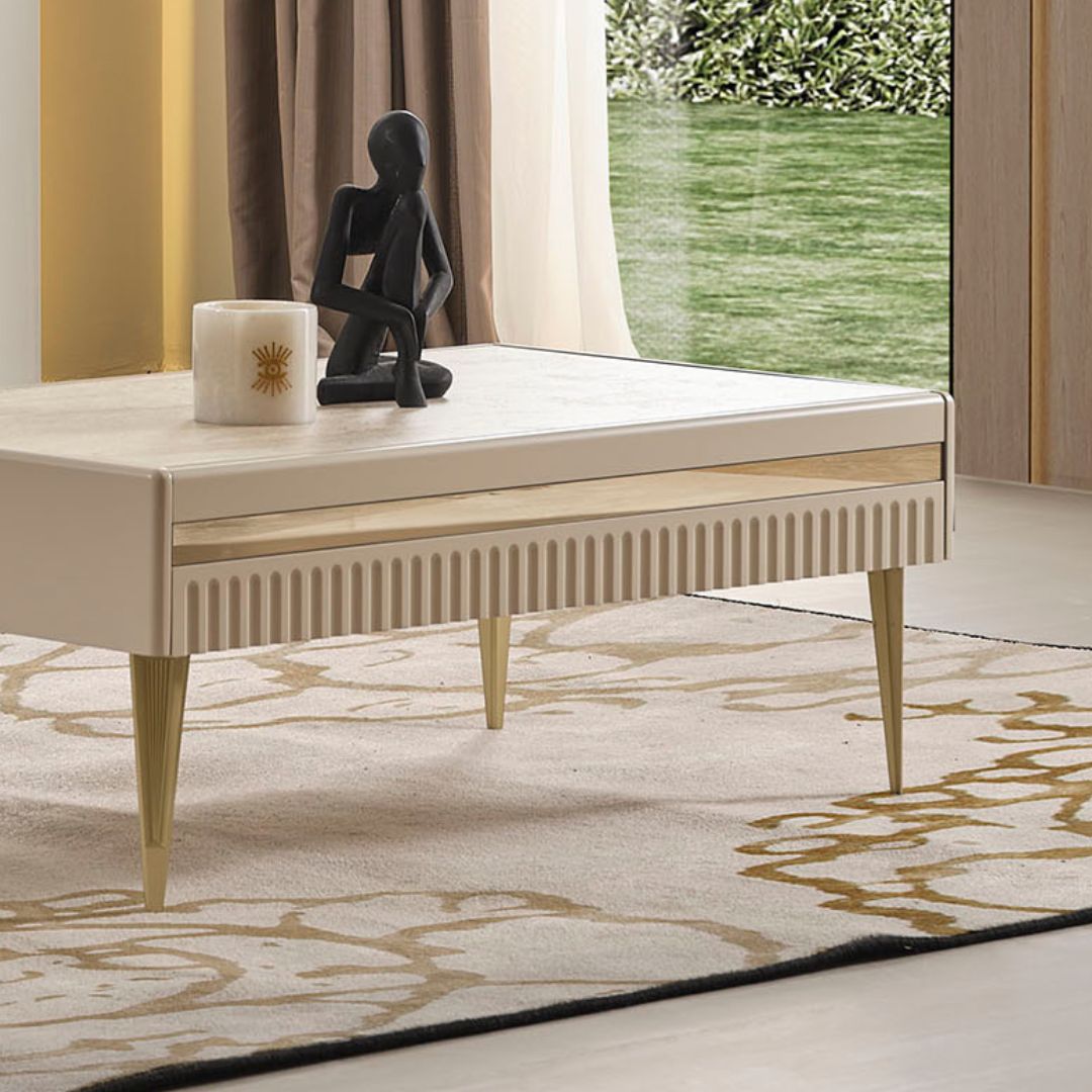 Холна маса Tesla – изглед три четвърти, подчертаващ леката визия.