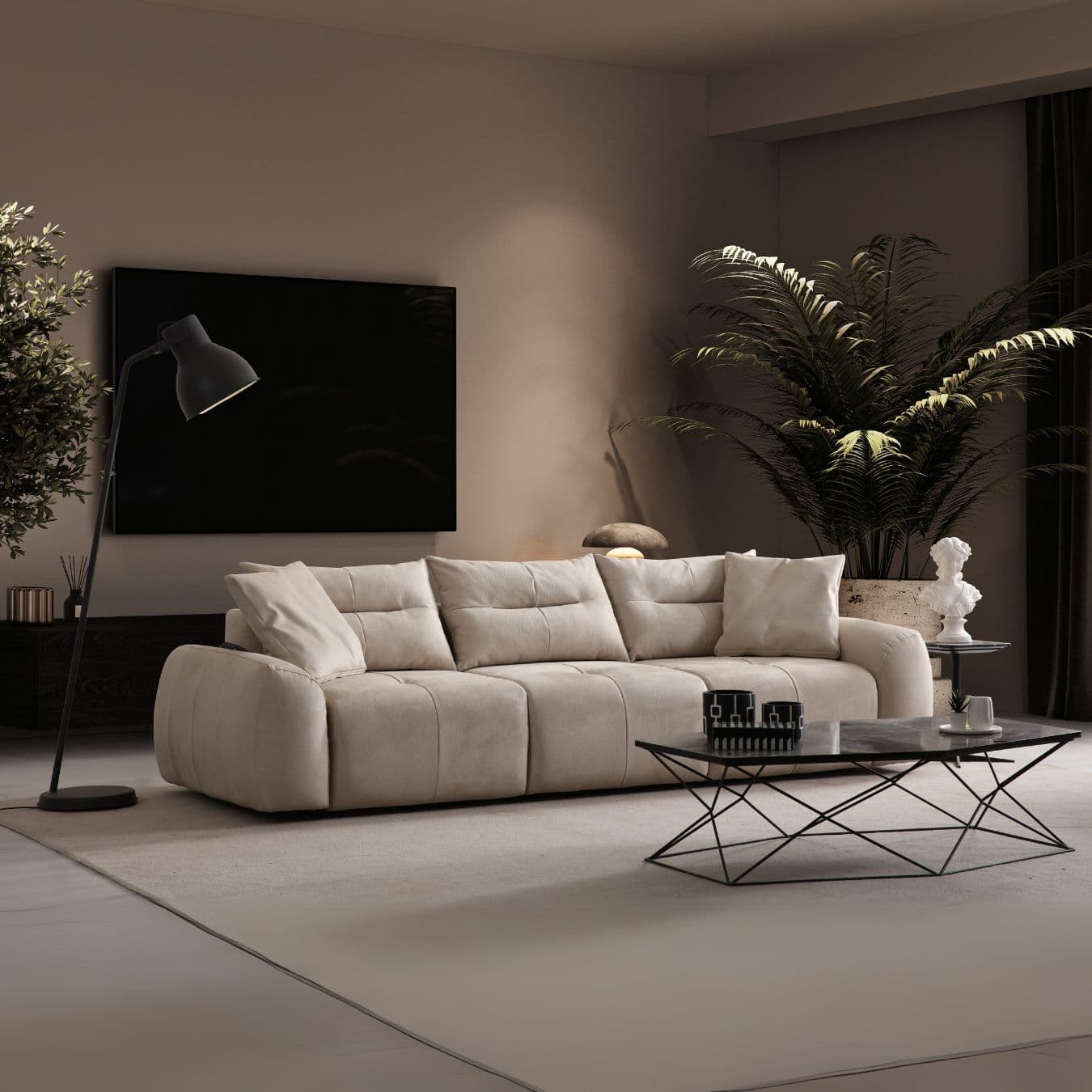 Прав диван с ел. ф-я сън Fendi - Modern Furniture