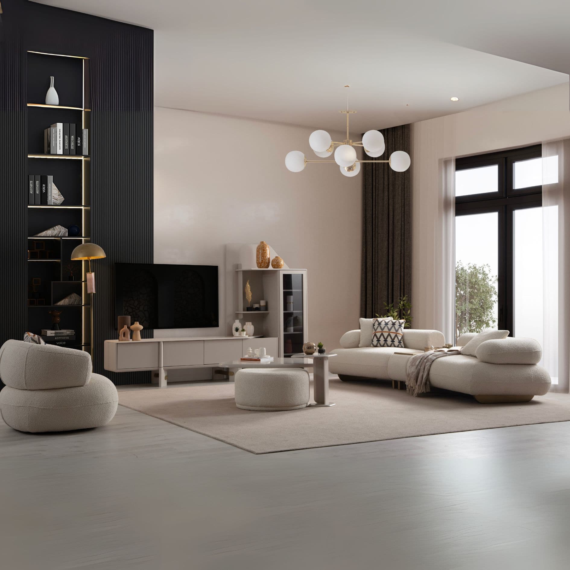 Детайл на подлакътника и заоблените линии на диван Glamour. Стилен акцент за модерна дневна.