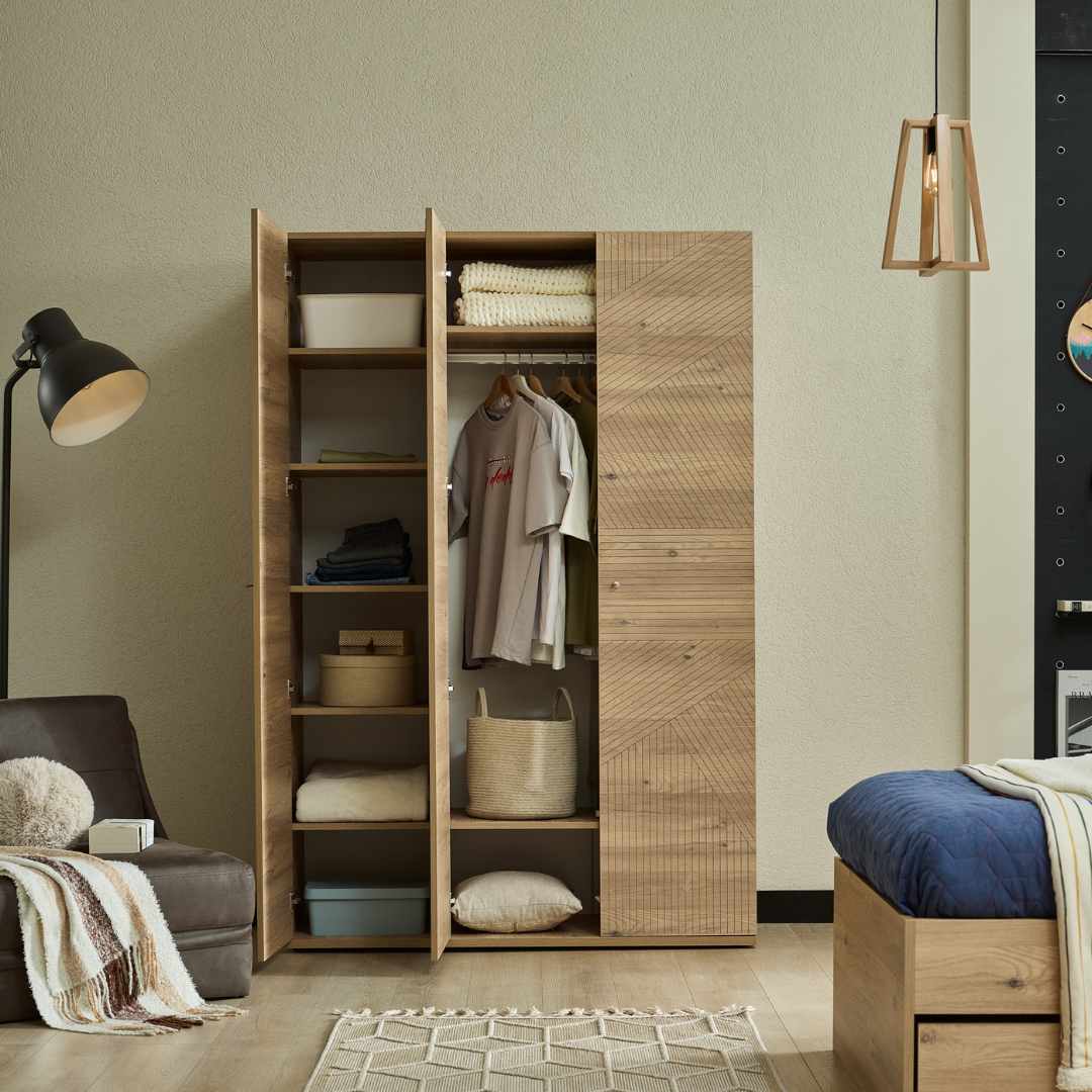 Трикрилен детски гардероб Origami - Almila-Sofia