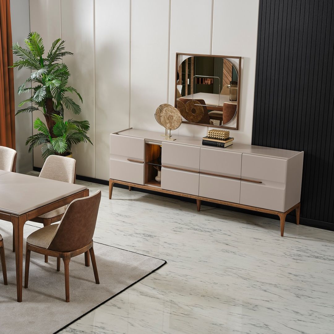 Бюфет Nova – фронтален изглед с изчистени фасади.