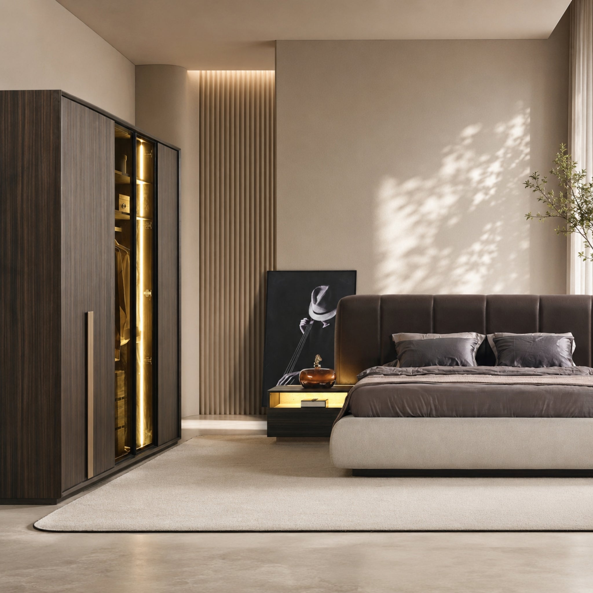 Гардероб Aqua с чекмеджета, рафтове и зони за закачалки