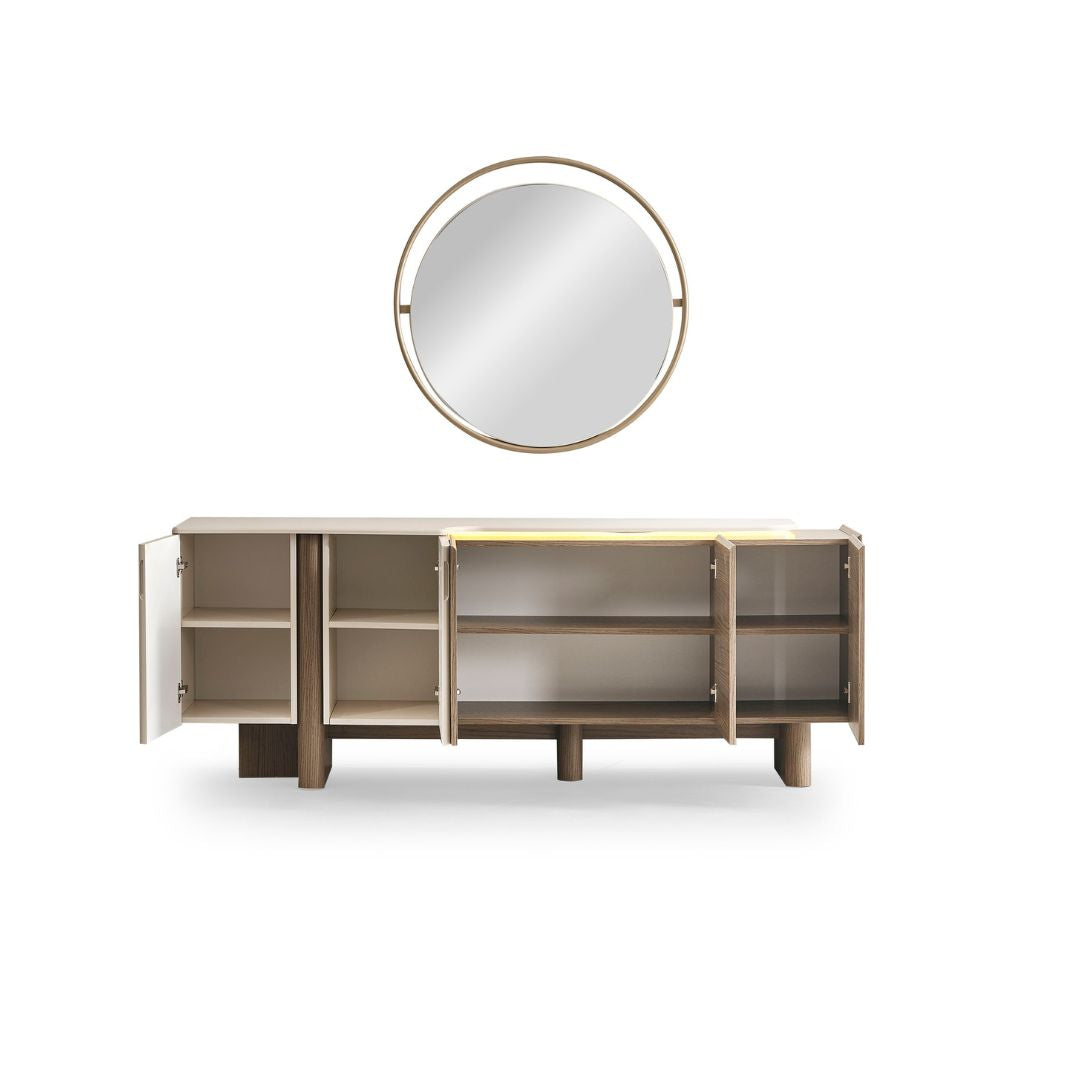 Бюфет Liva – детайл на равните повърхности и фугите.