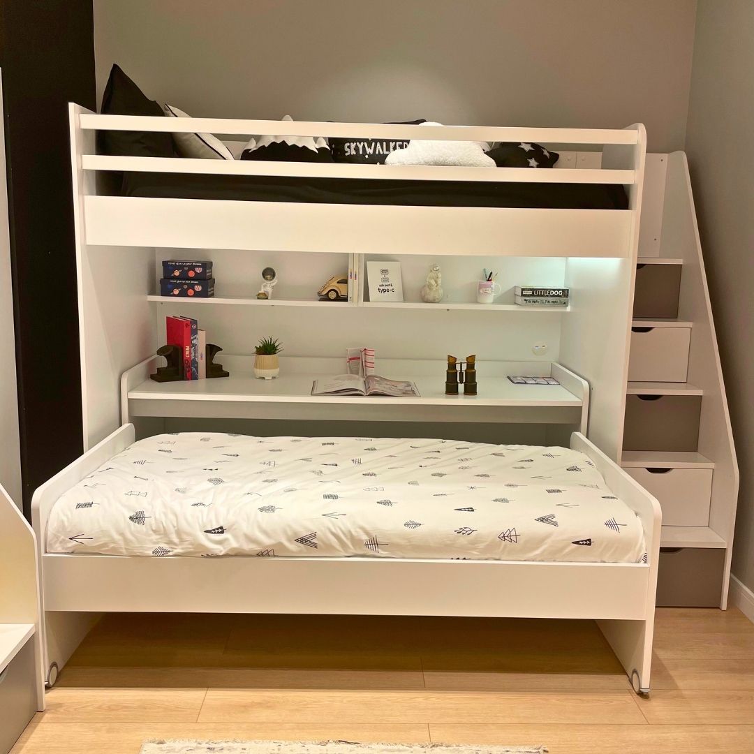 Горно легло за двуетажно детско легло Neo Grey (90х200см) | Almila