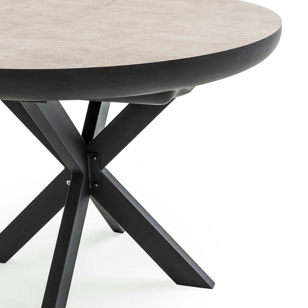 Трапезна маса Spider – плот Light Beton HPL с метална основа