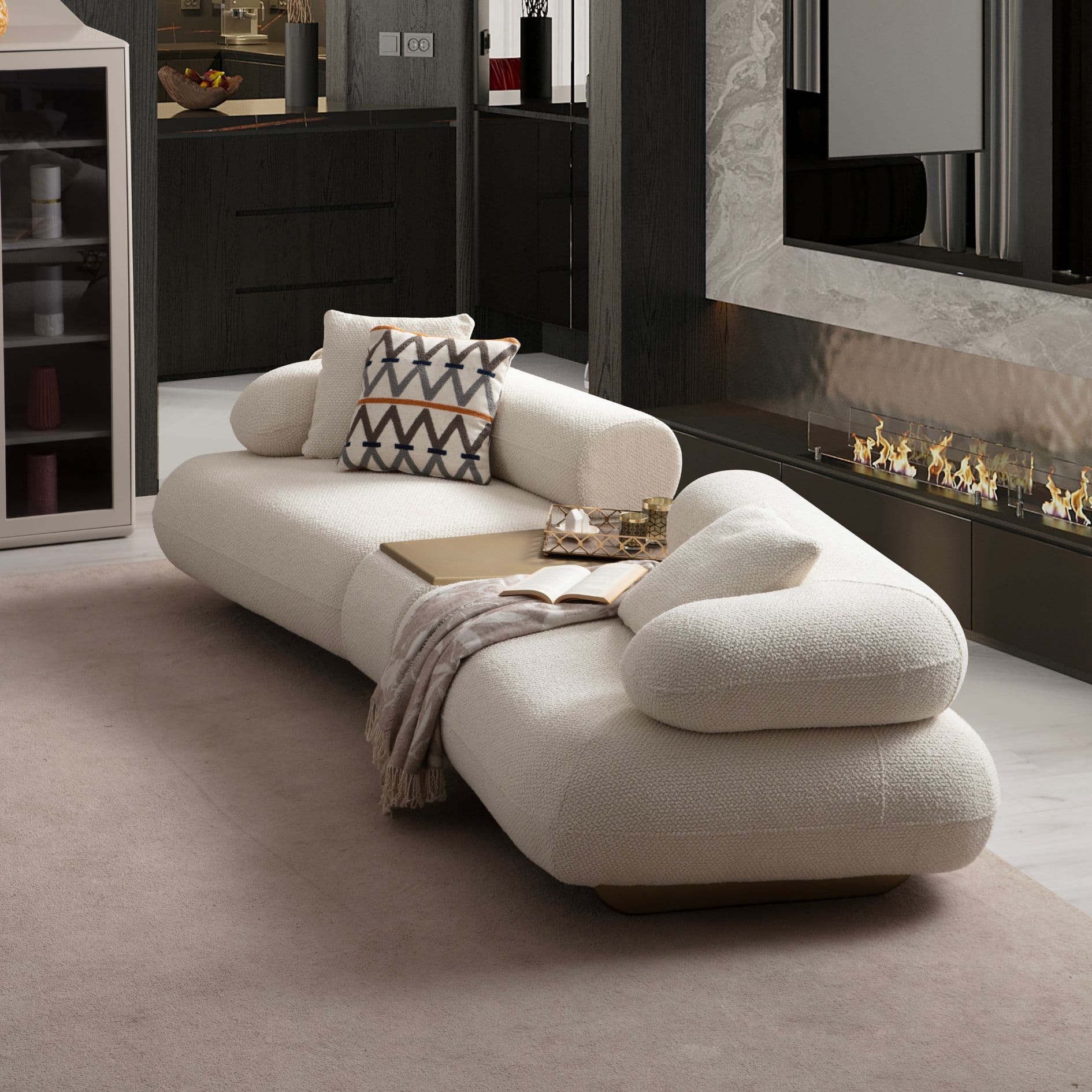 Диван Glamour с акцент върху подвижната облегалка. Функционалност за по-лежерен комфорт и релакс.