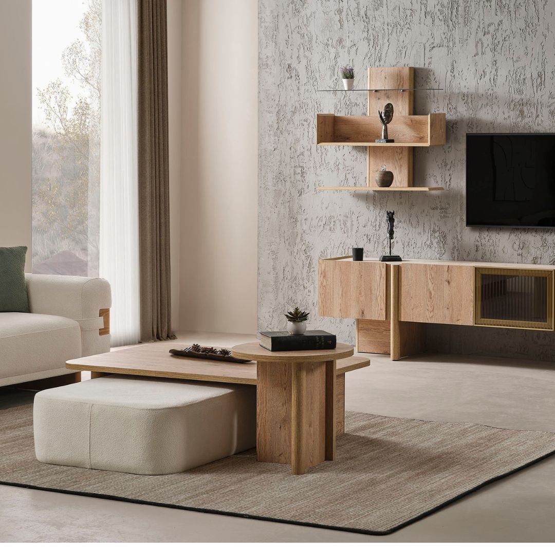 Холна маса Anka – изглед три четвърти, подчертаващ плавните ръбове.