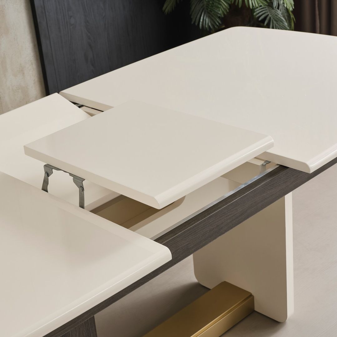 Трапезна маса Pedro – близък план на ръба на плота и финия кант.