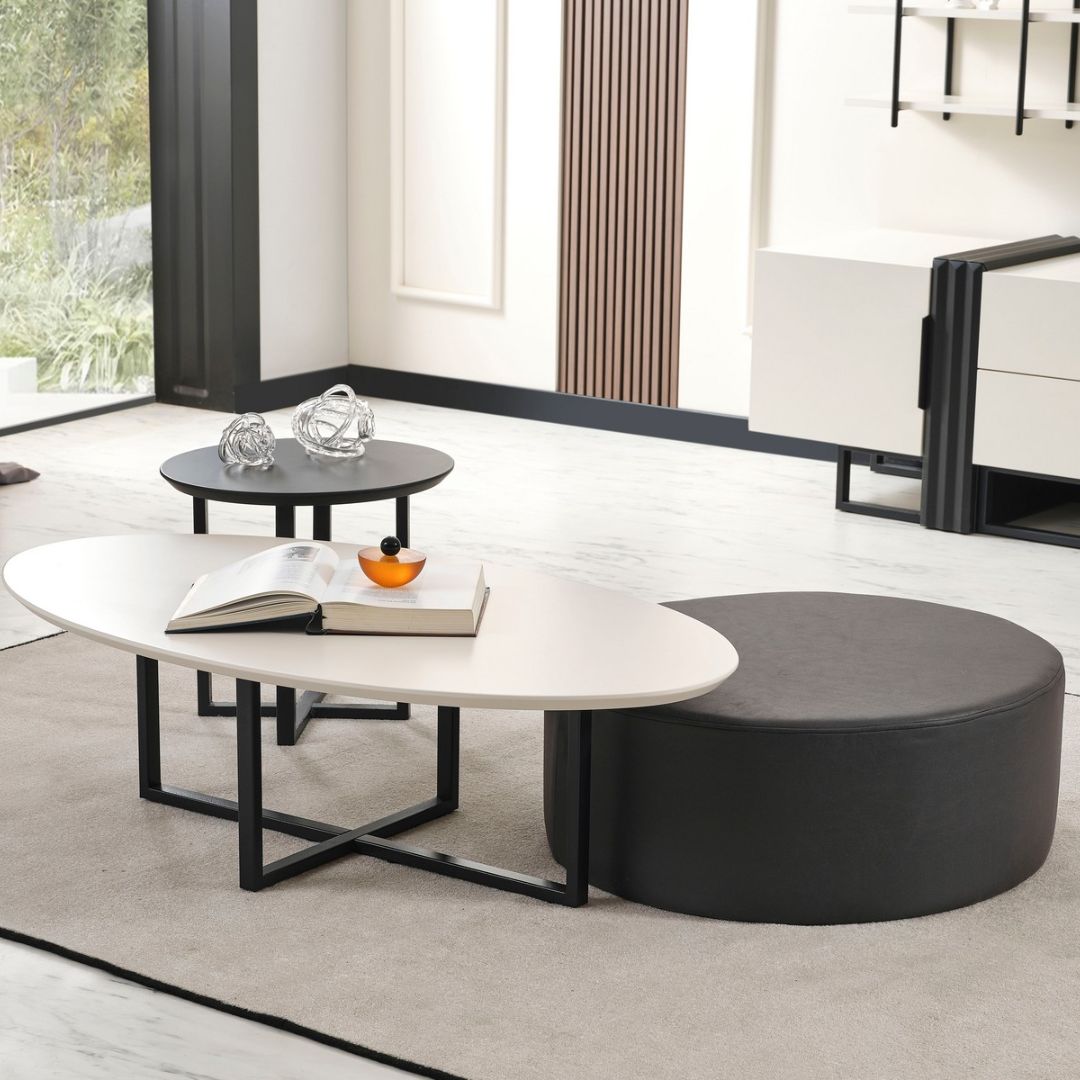 Холна маса Safir – фронтален изглед с правоъгълен плот и заоблени ъгли.