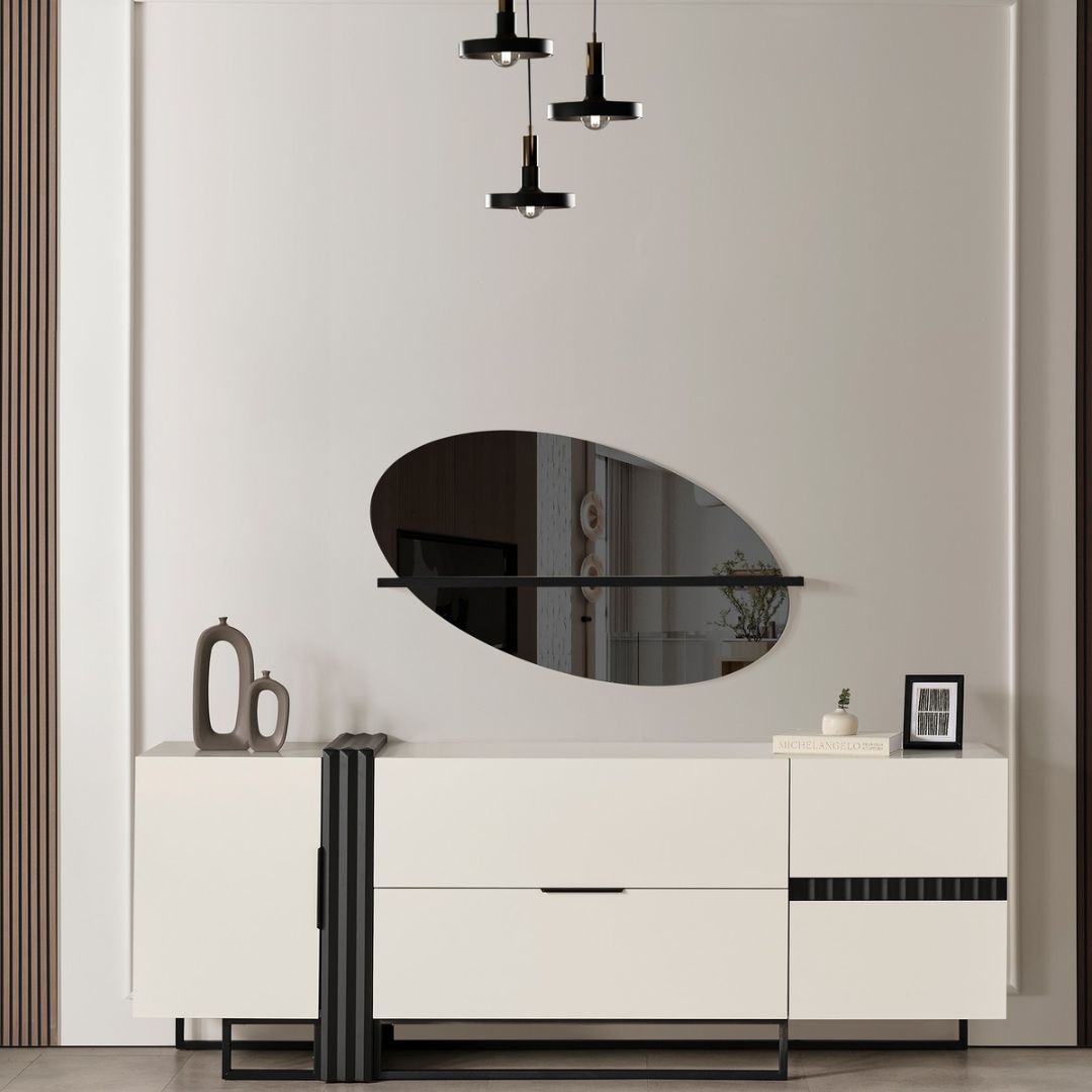 Бюфет Safir – изглед три четвърти с плавни ръбове.