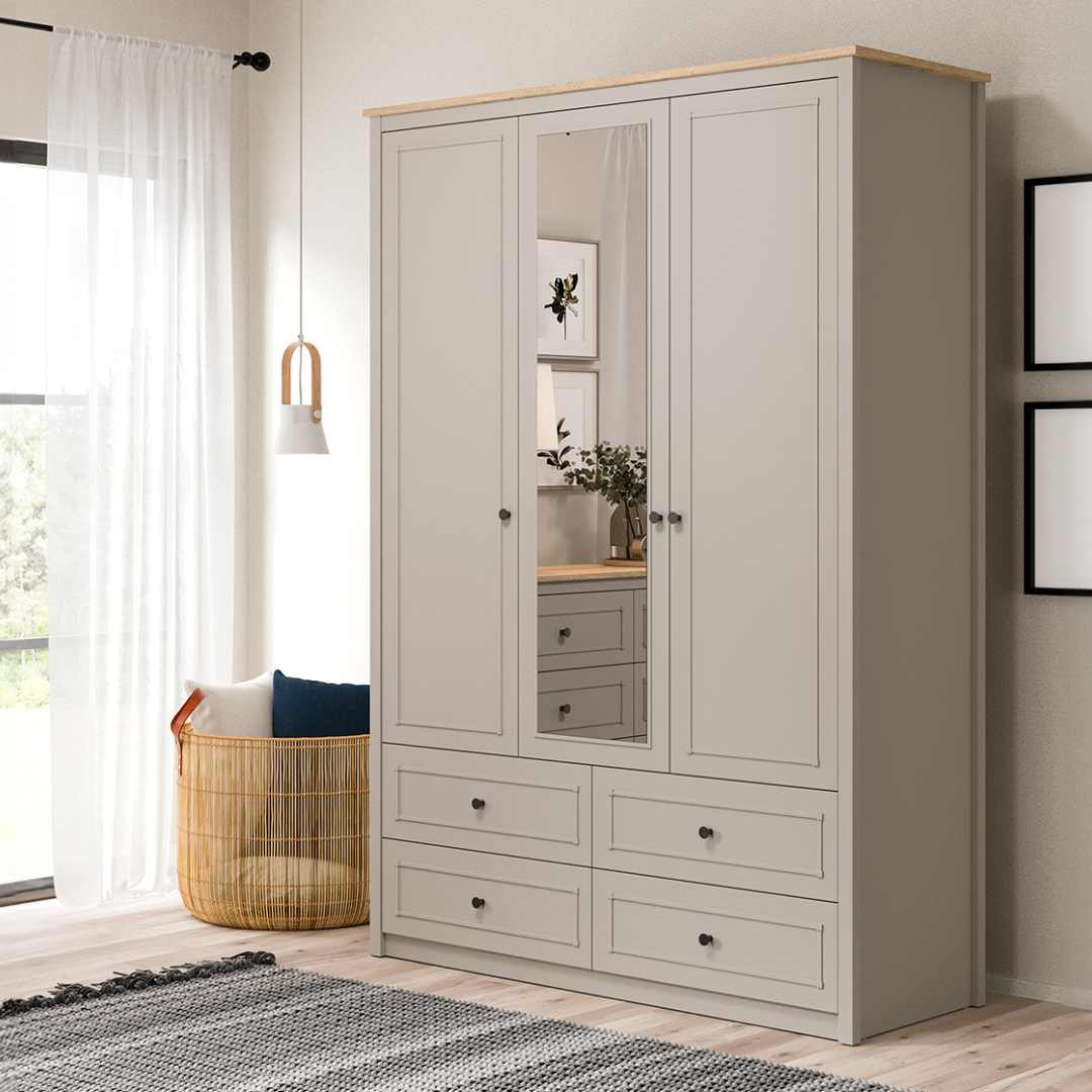 Трикрилен детски гардероб  с чекмеджета Sento - Modern Furniture