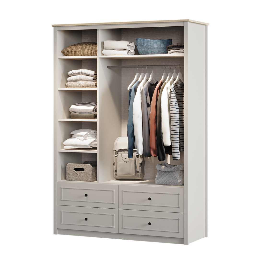 Трикрилен детски гардероб  с чекмеджета Sento - Modern Furniture