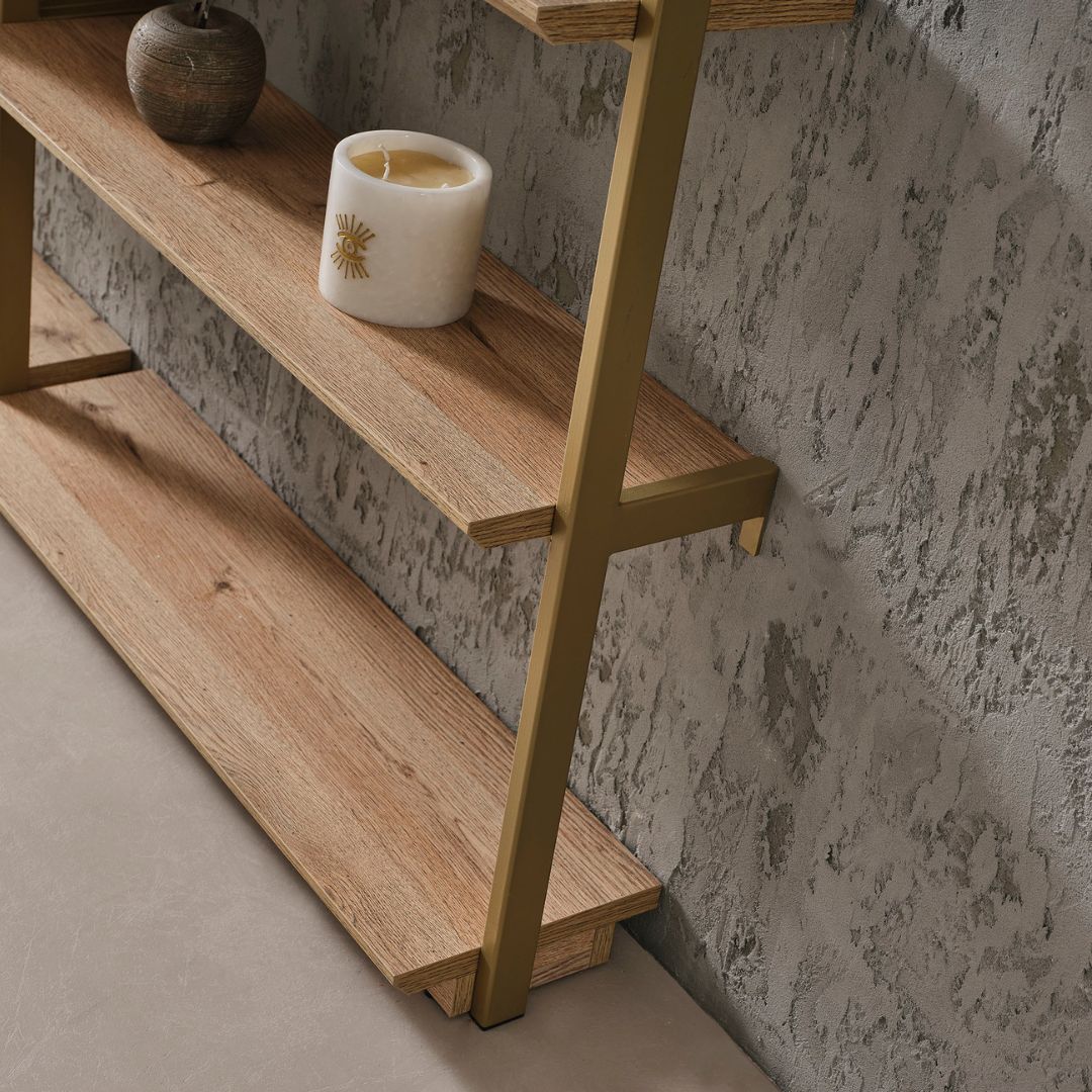 Библиотека Anka – в интериор на дневна, комбинирана с мебели от серията.