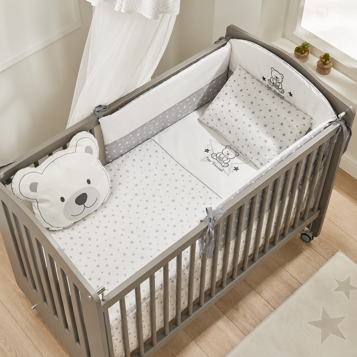 Бебешка люлееща се кошара Sofy grey (60х120)