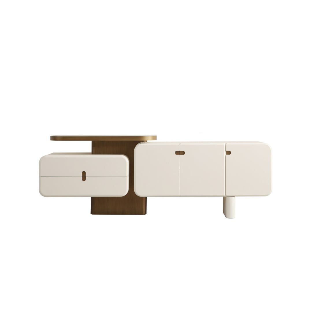 Бюфет Molivo, показан отпред с изчистени линии и плавни форми.