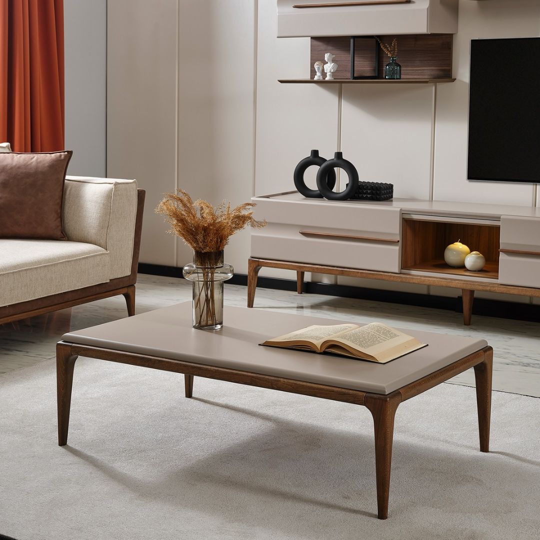 Холна маса Nova – фронтален изглед с правоъгълен плот и заоблени ръбове.