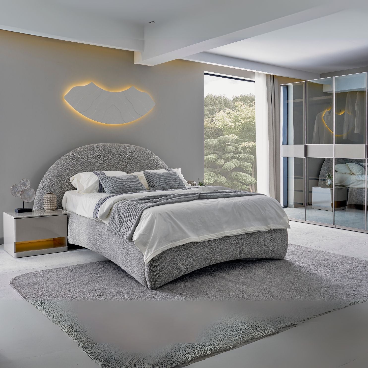 Легло Dolunay с тапицирана табла, съвременен дизайн и избор от два размера.