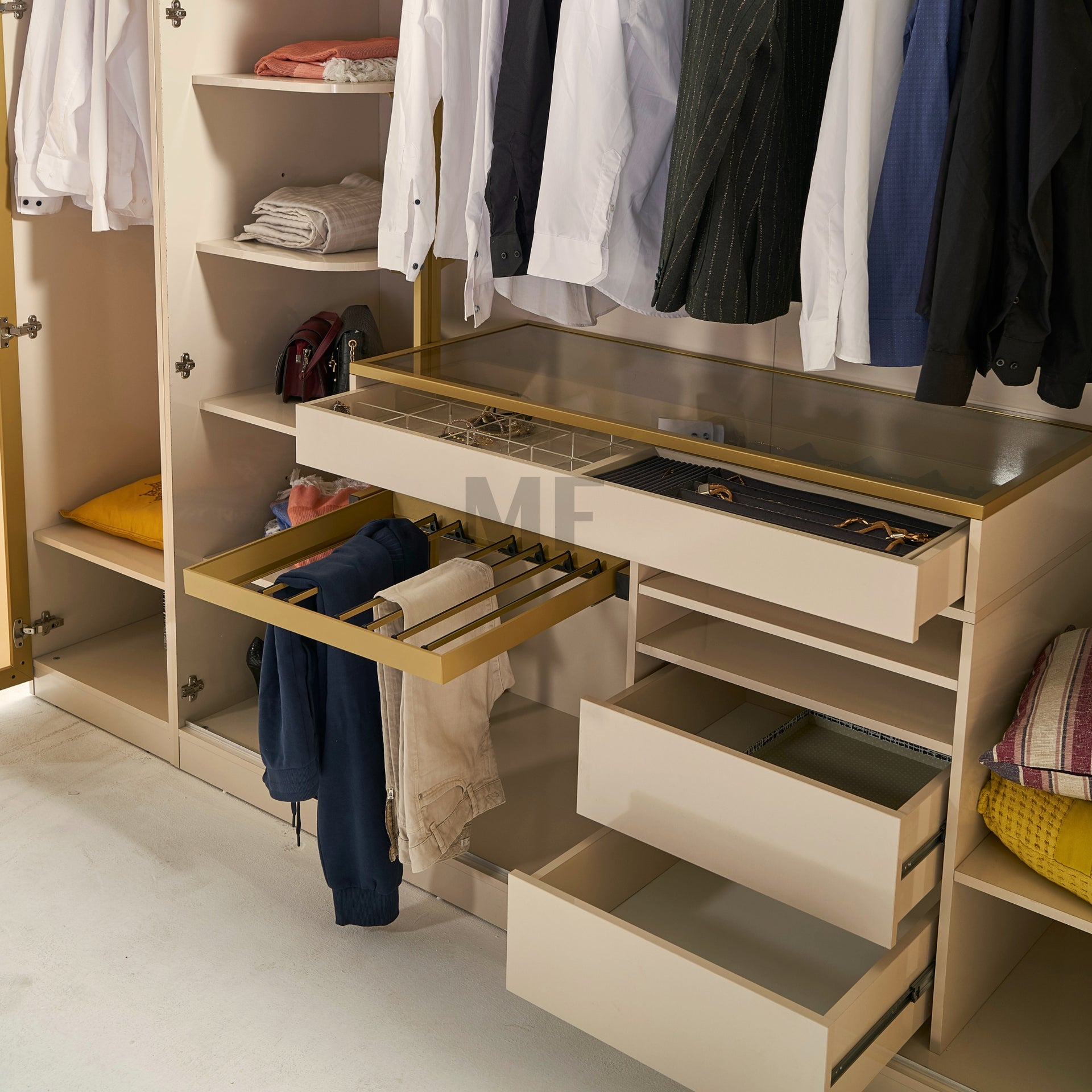 Модулен гардероб Kapadokya с отделение за бижута, колани и закачалка за панталони