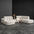 Модулен диван Cloudy с отоманки и мека светла тапицерия