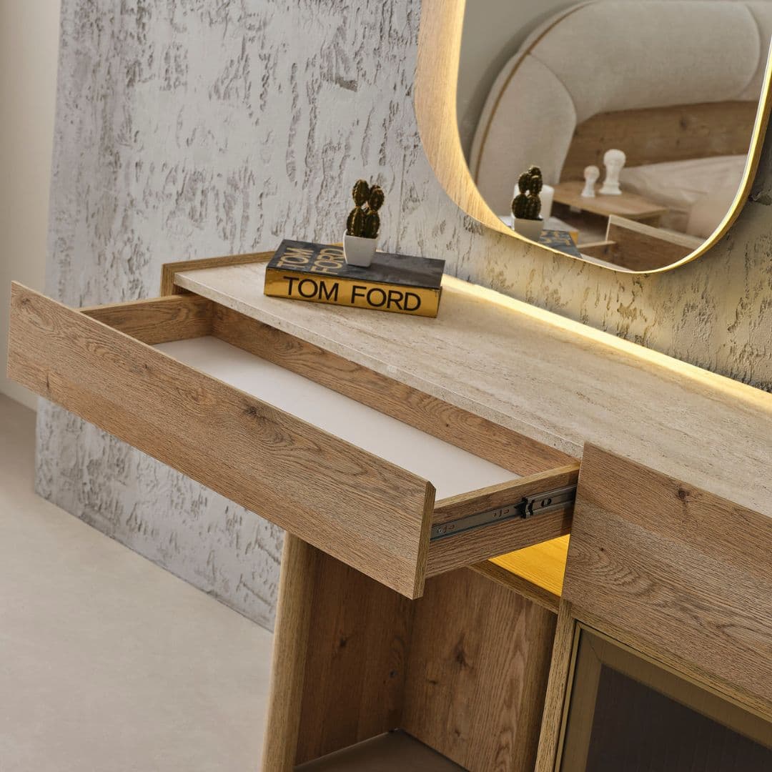 Тоалетка с огледало Anka – интериорна сцена, подчертаваща минималистичния стил.