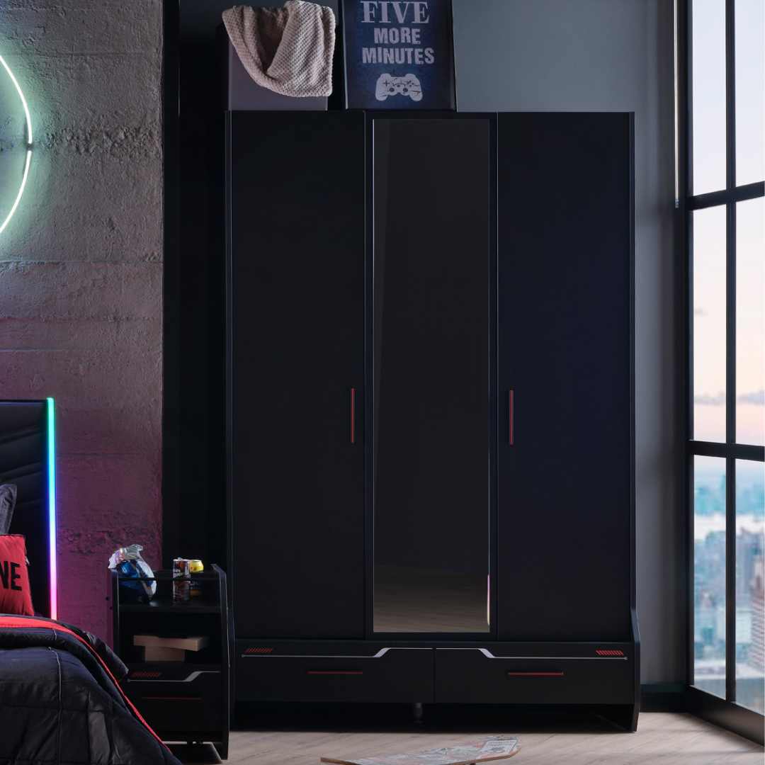 Трикрилен детски гардероб Roox
