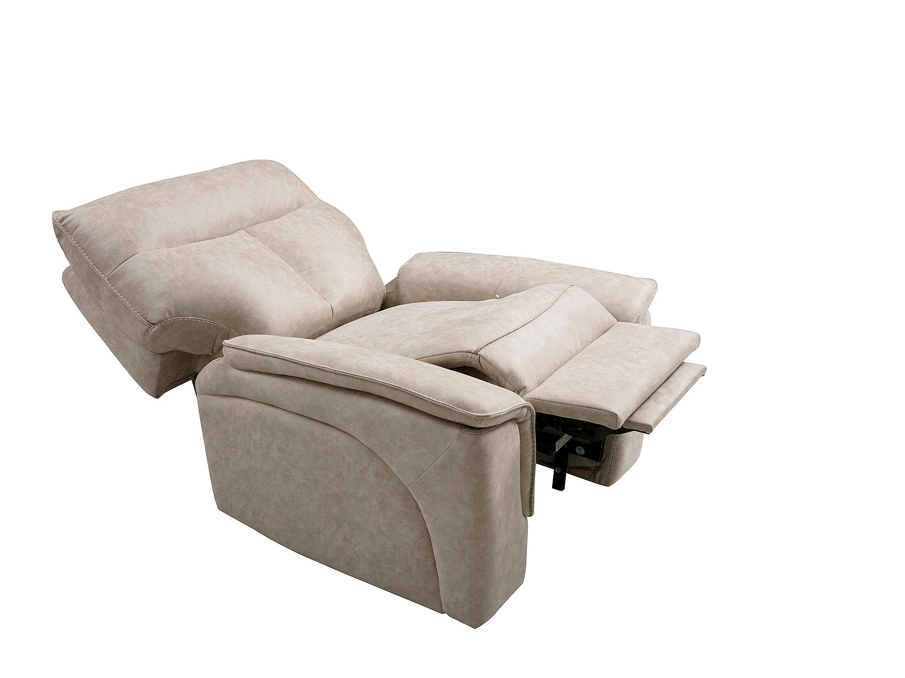 a reclining chair with a reclining chair underneath it