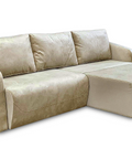 a couch with a recliner and a footstool